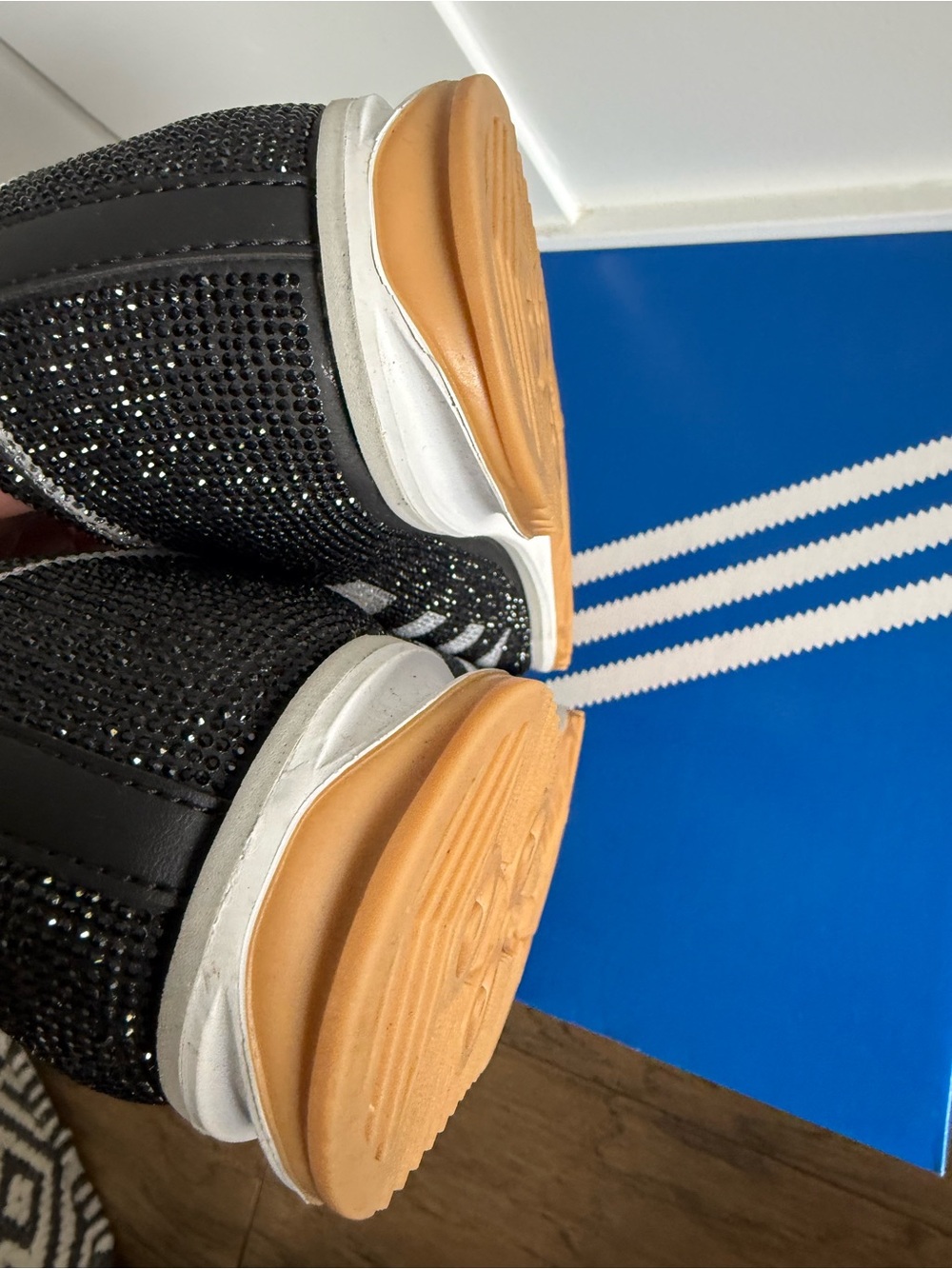 Adidas Originals SL 72 OG "Grey Two/Core Black/Ftwr White Rhinestone - Picture 8 of 11